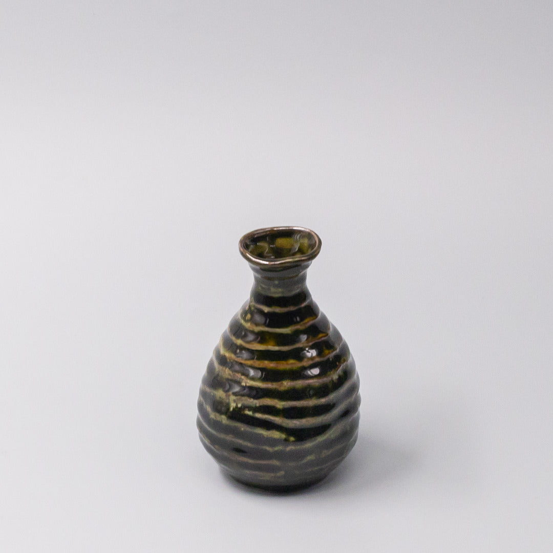 Sage Brown Glaze Sake Jug 180ml Japanese Ceramic Pourer Dishwasher Microwave Safe