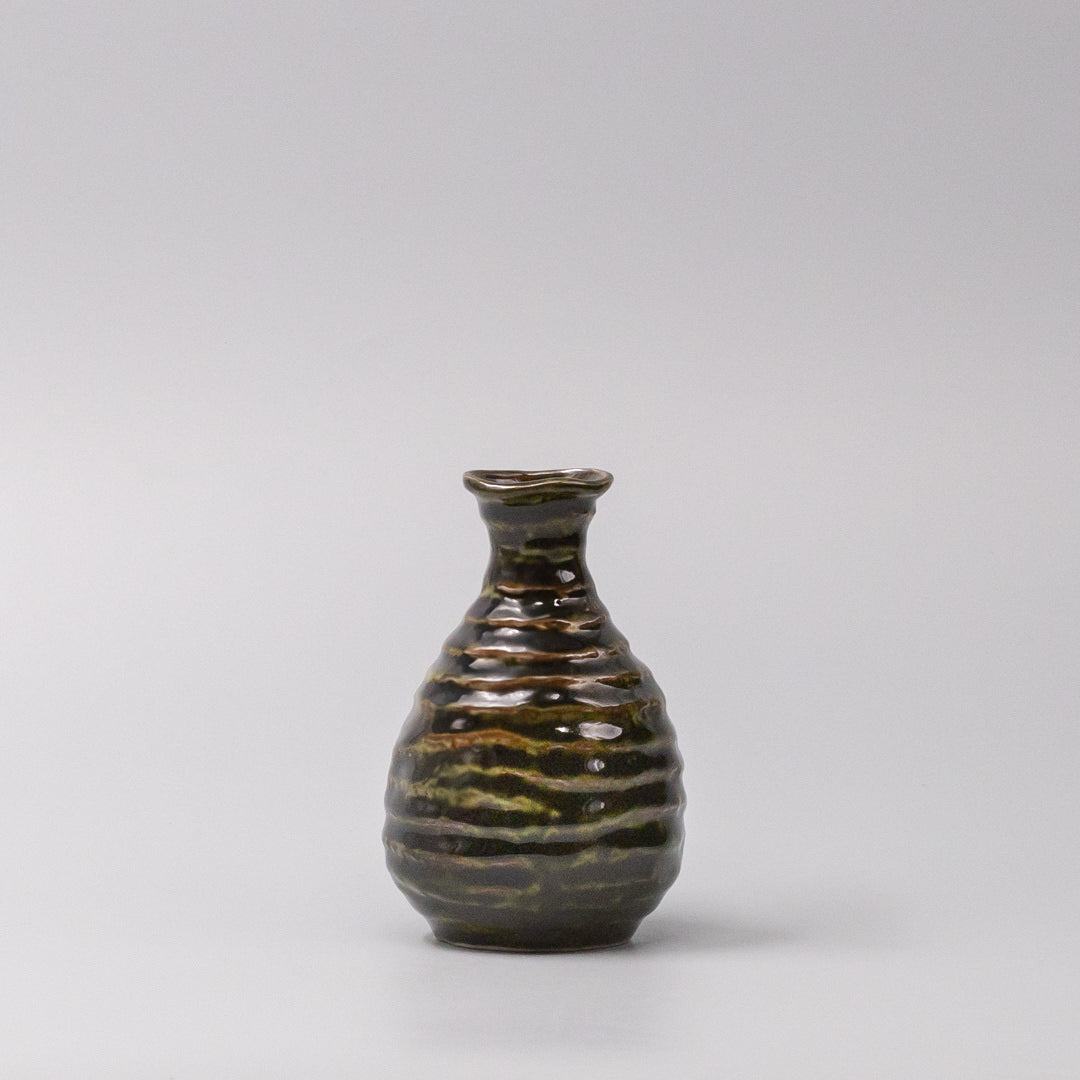 Sage Brown Glaze Sake Jug 180ml Japanese Ceramic Pourer Dishwasher Microwave Safe