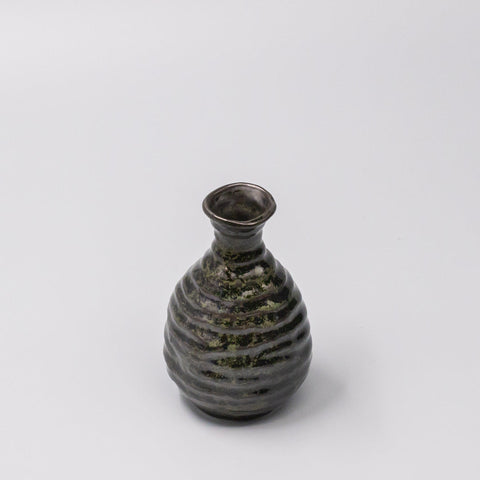 Premium 180ml Moss Black Glaze Ceramic Sake Jug Japanese Drinkware