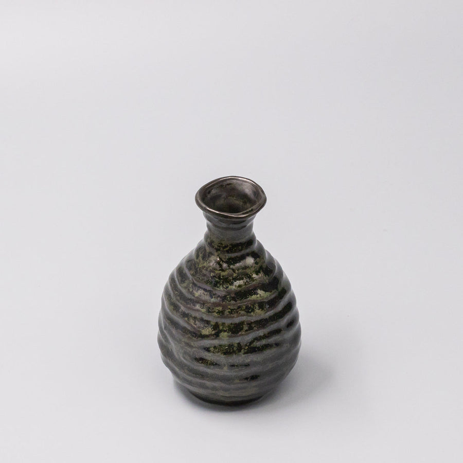 Premium 180ml Moss Black Glaze Ceramic Sake Jug Japanese Drinkware