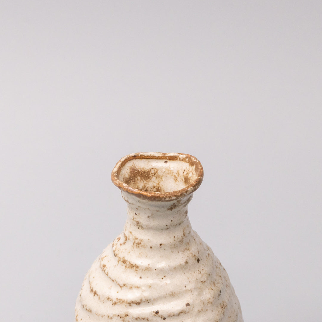 White Sand Glaze Sake Jug 180ml Japanese Ceramic Pourer Dishwasher Microwave Safe
