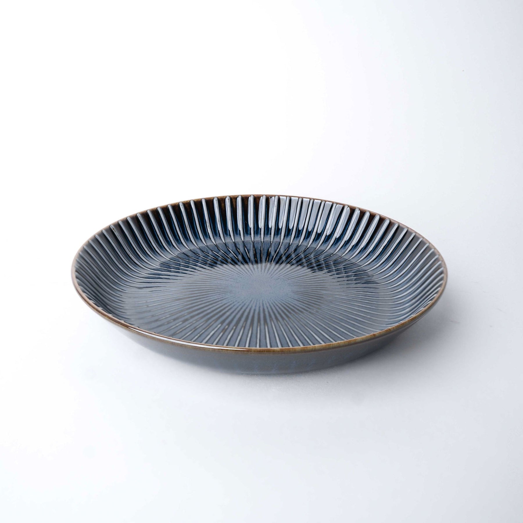 Premium High Rim Plate with Navy Sendan Glaze - 22.5cm