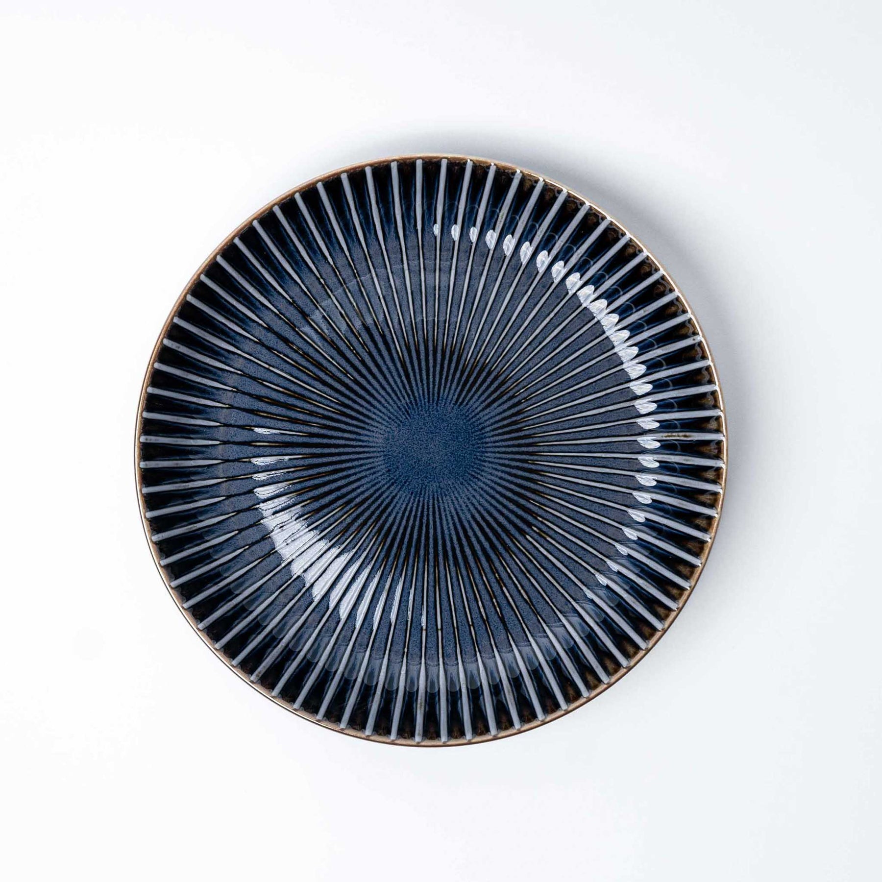 Premium High Rim Plate with Navy Sendan Glaze - 22.5cm