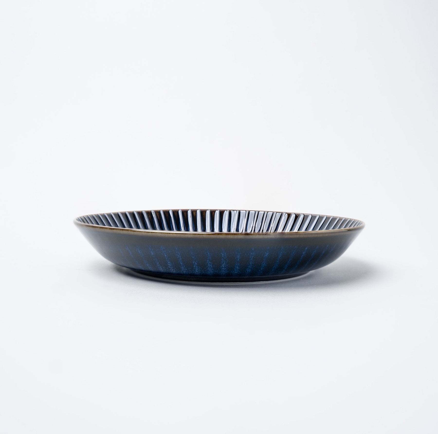 Premium High Rim Plate with Navy Sendan Glaze - 22.5cm