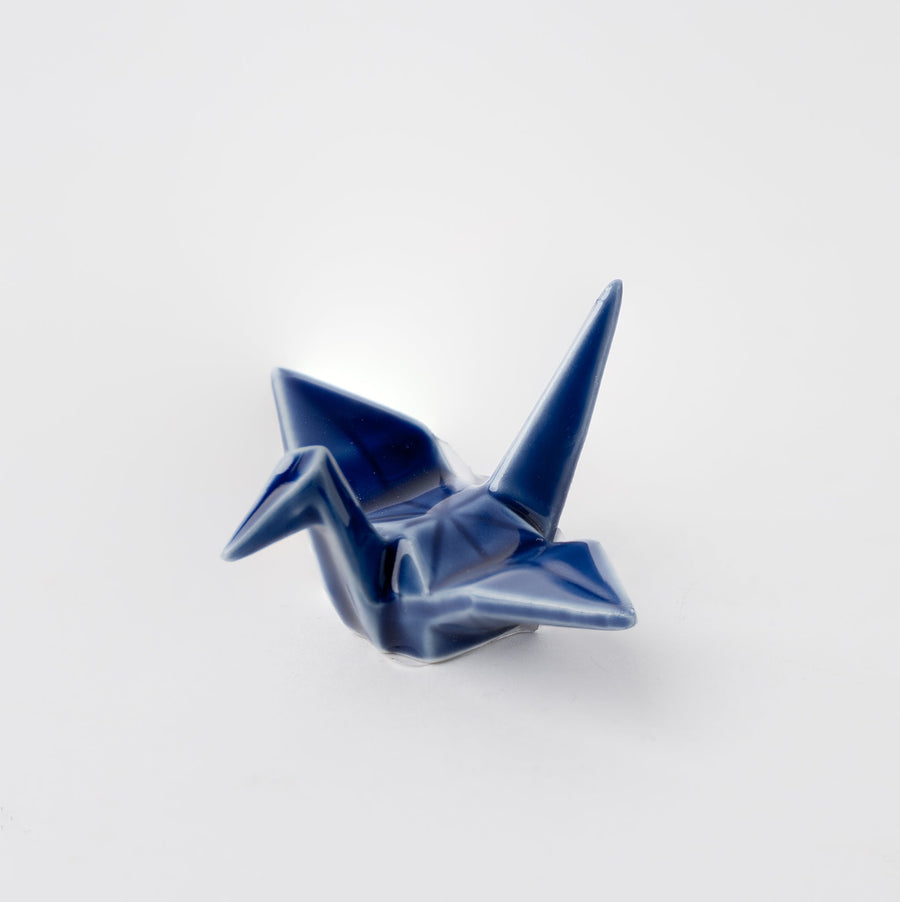Indigo Blue Origami Crane Chopstick Rest Dishwasher Microwave Safe Tableware
