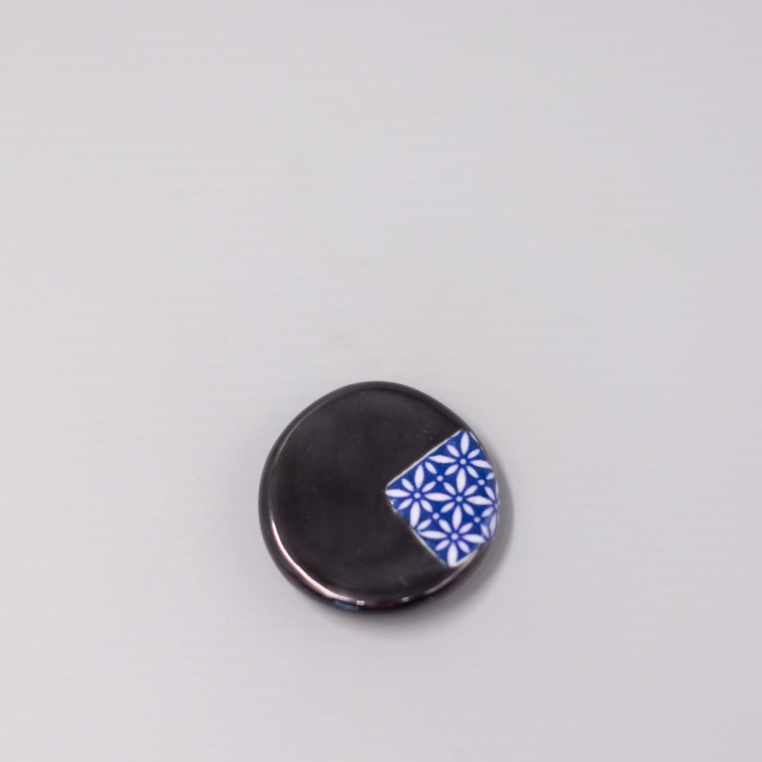 Premium Round Black Blue Hishi Chopstick Rest Dishwasher Microwave Safe