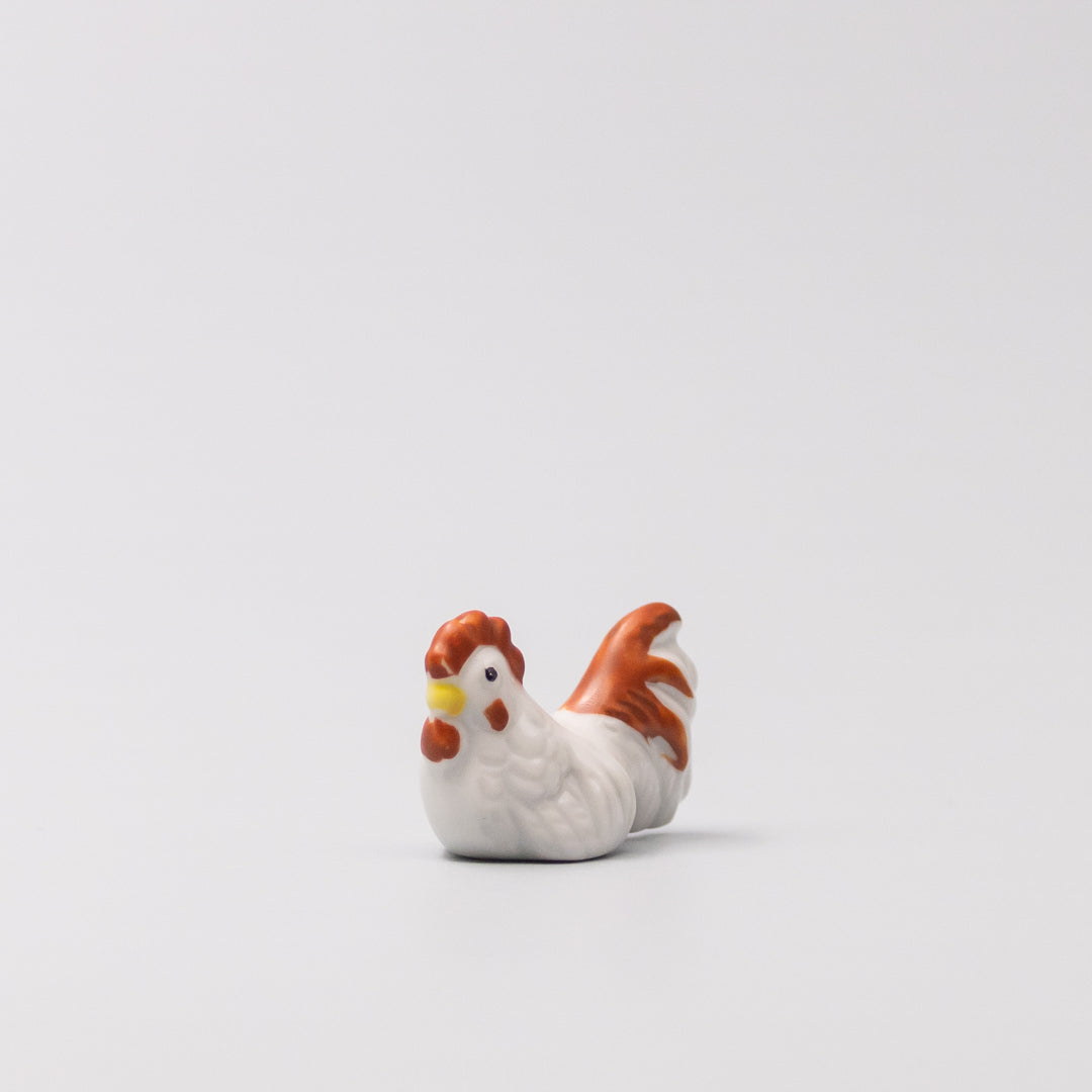 Premium White and Red Rooster Chopstick Rest Japanese Ceramic Tableware