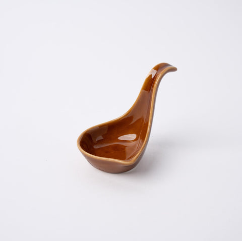 Premium Upright Spoon – Brown Toffee Glaze 11 x 7.5cm