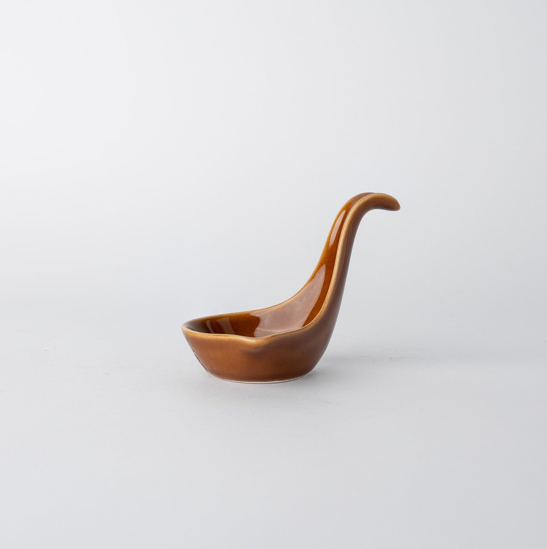 Premium Upright Spoon – Brown Toffee Glaze 11 x 7.5cm