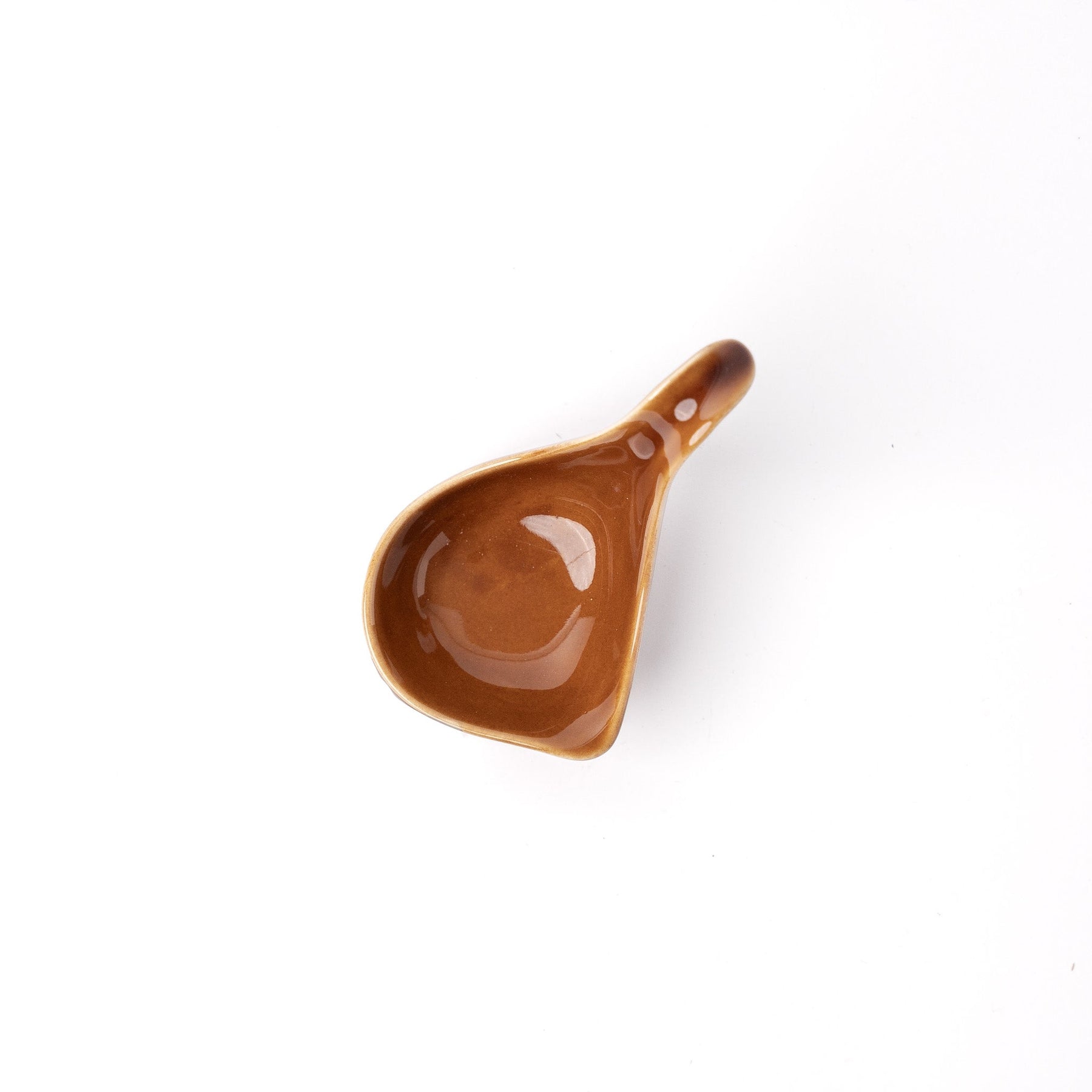 Premium Upright Spoon – Brown Toffee Glaze 11 x 7.5cm