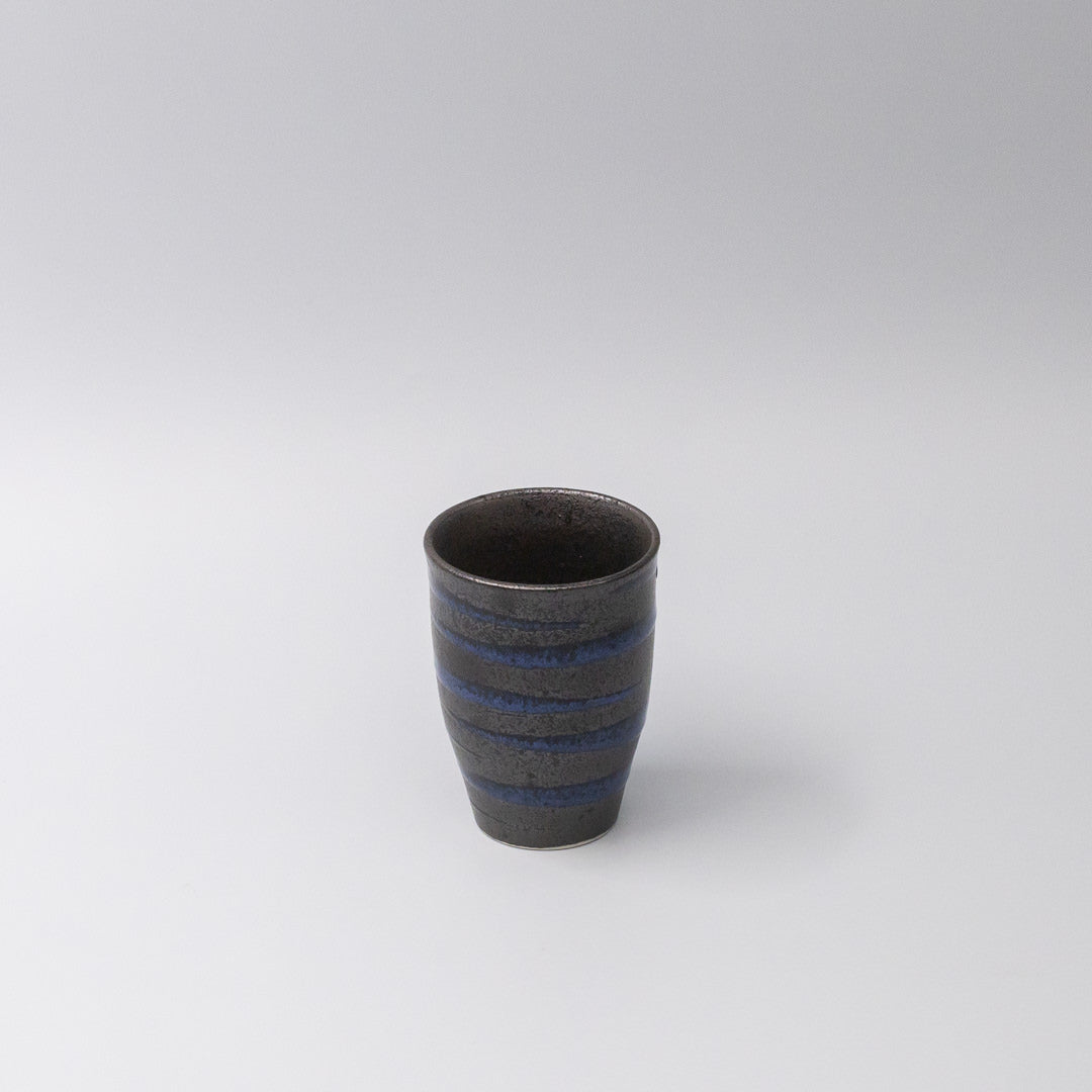 Premium Sushi Mug – Bright Blue Spiral on Black Design 300ml