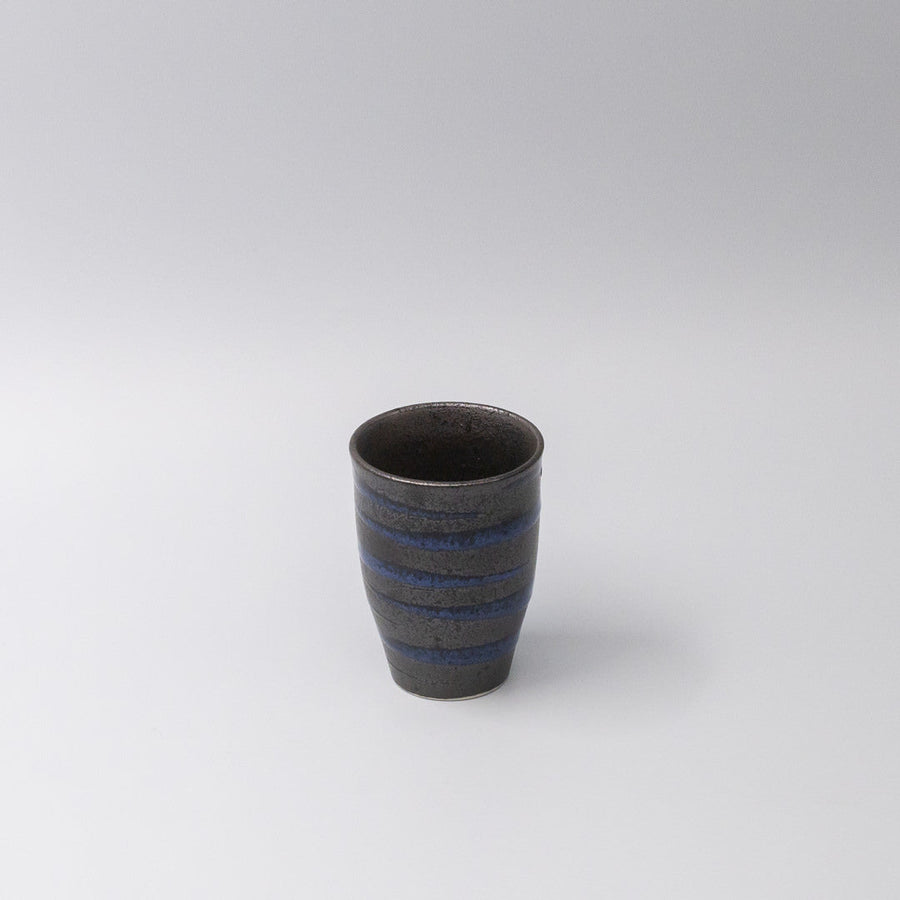 Premium Sushi Mug – Bright Blue Spiral on Black Design 300ml