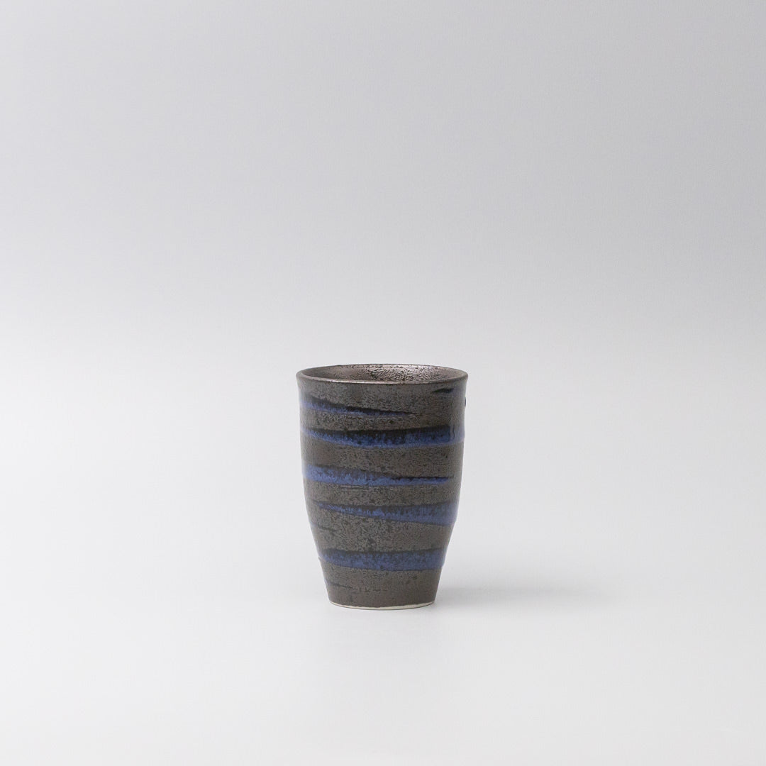 Premium Sushi Mug – Bright Blue Spiral on Black Design 300ml