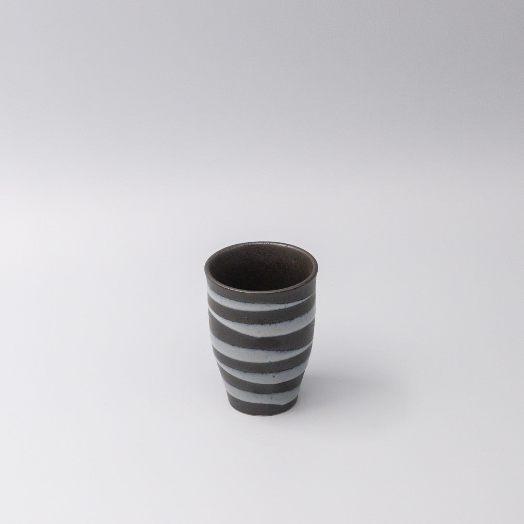 Premium Sushi Mug – Light Blue Spiral on Black Design 300ml