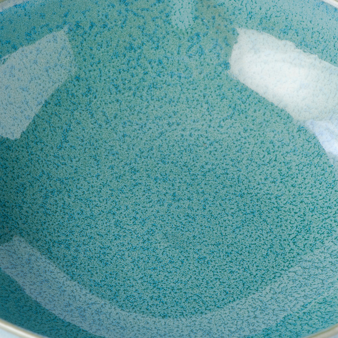 Premium 16.5cm Peacock Glaze Oval Ceramic Bowl 300ml Dishwasher Microwave Safe