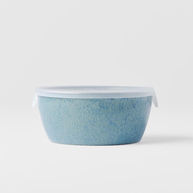 Bowl with Lid 13cm Peacock Glaze - SuperSaverAU - view 2