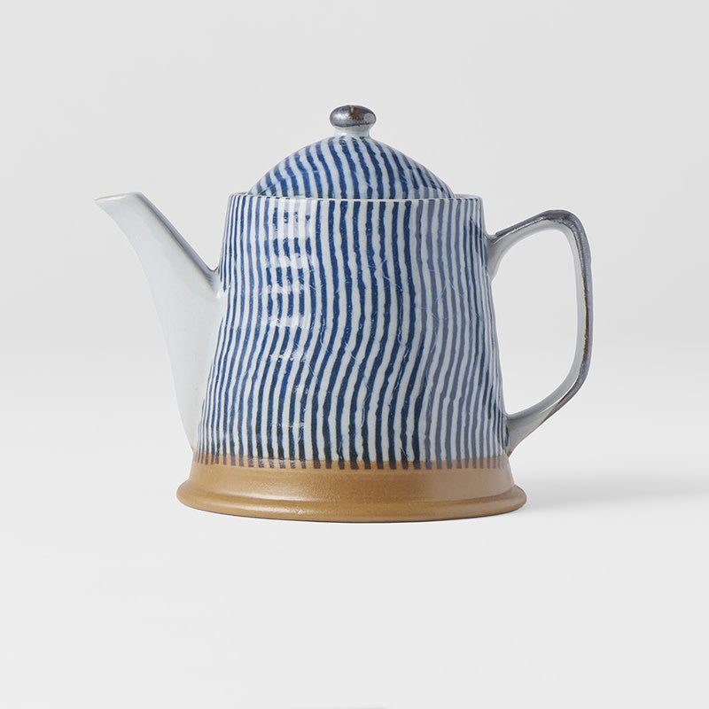 Premium Teapot – Blue Wavy Line Design 400ml