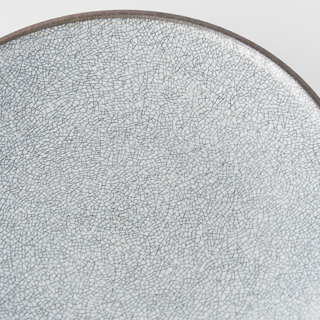 Premium 25cm Crazed Grey Glaze Ceramic Dinner Plate Dishwasher Microwave Safe