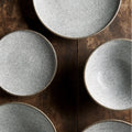 Premium 25cm Crazed Grey Glaze Ceramic Dinner Plate Dishwasher Microwave Safe