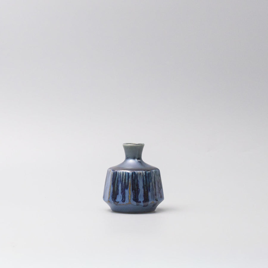 Premium Small Blue Ridge Octagon Ceramic Vase