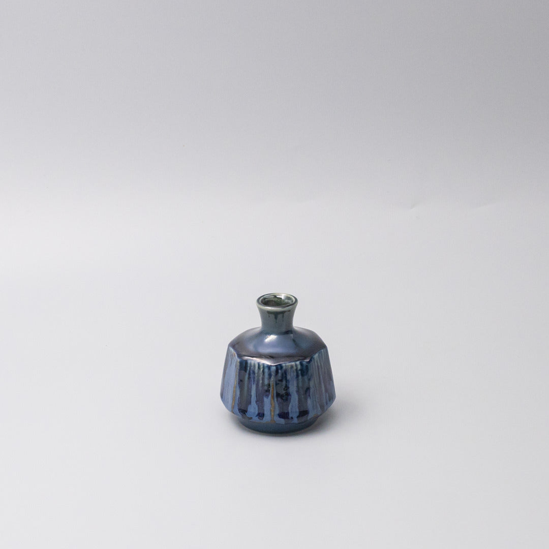 Premium Small Blue Ridge Octagon Ceramic Vase
