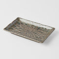 Premium Sushi Plate with Forest Green Net Design - 22 x 13cm
