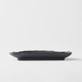 Premium D-Shaped Plate – Black Charcoal Net Design 21cm