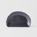 Premium D-Shaped Plate – Black Charcoal Net Design 21cm