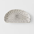 Premium D-Shaped Plate – White Grey Net Design 21cm