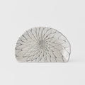 Premium D-Shaped Plate – White Grey Net Design 21cm