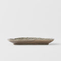 Premium D-Shaped Plate – Beige Moss Net Design 21cm