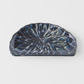 Premium D-Shaped Plate – Dark Blue Indigo Design 21cm