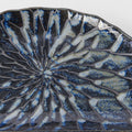 Premium D-Shaped Plate – Dark Blue Indigo Design 21cm
