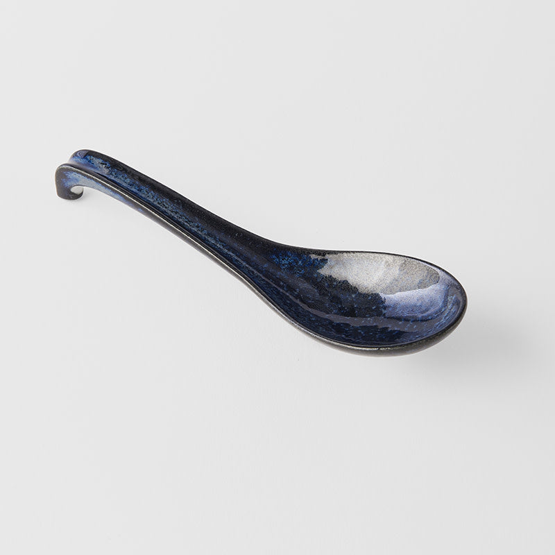Premium Kanso Spoon – Indigo Blue Glaze 17.5cm