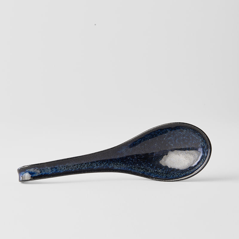 Premium Kanso Spoon – Indigo Blue Glaze 17.5cm