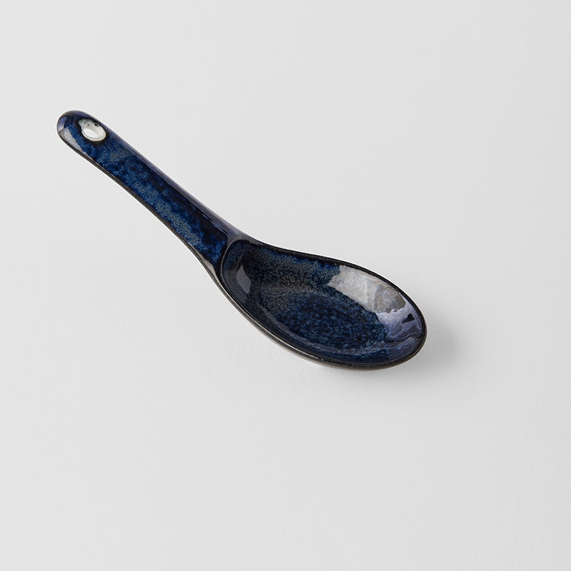 Premium 15cm Kanso Indigo Blue Glaze Ceramic Spoon Dishwasher Microwave Safe