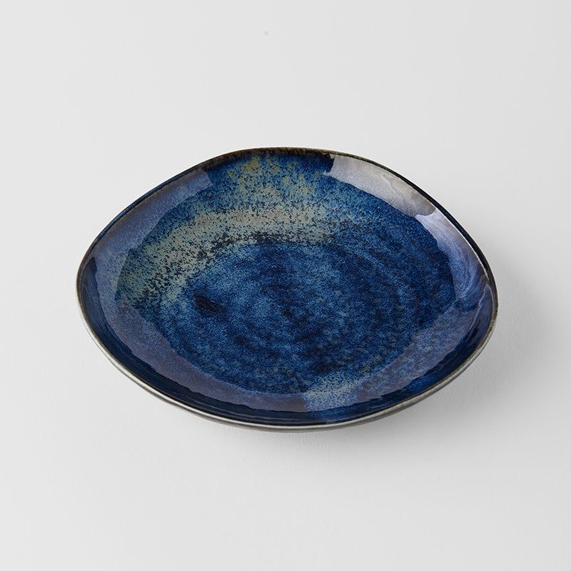 Tapas Plate Organic Shape 16.5cm Kanso Indigo Blue Glaze - SuperSaverAU - view 1