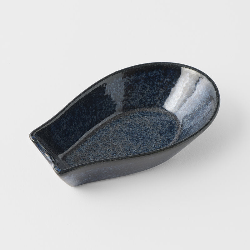 Premium Kanso Indigo Blue Glaze Ramen Spoon Rest Ceramic Tableware