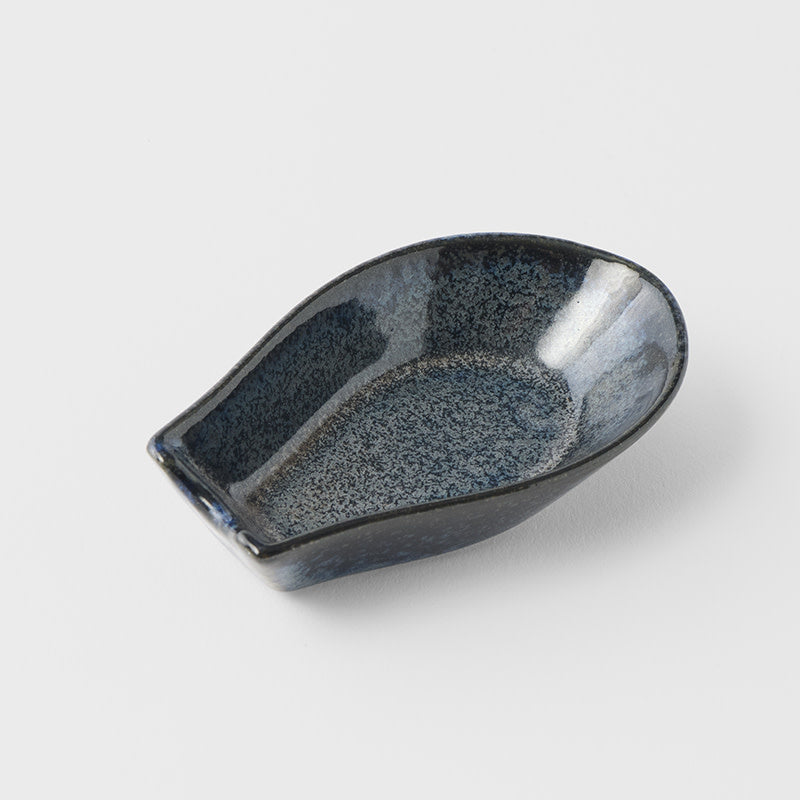 Premium Kanso Indigo Blue Glaze Small Ceramic Spoon Rest Dishwasher Microwave Safe