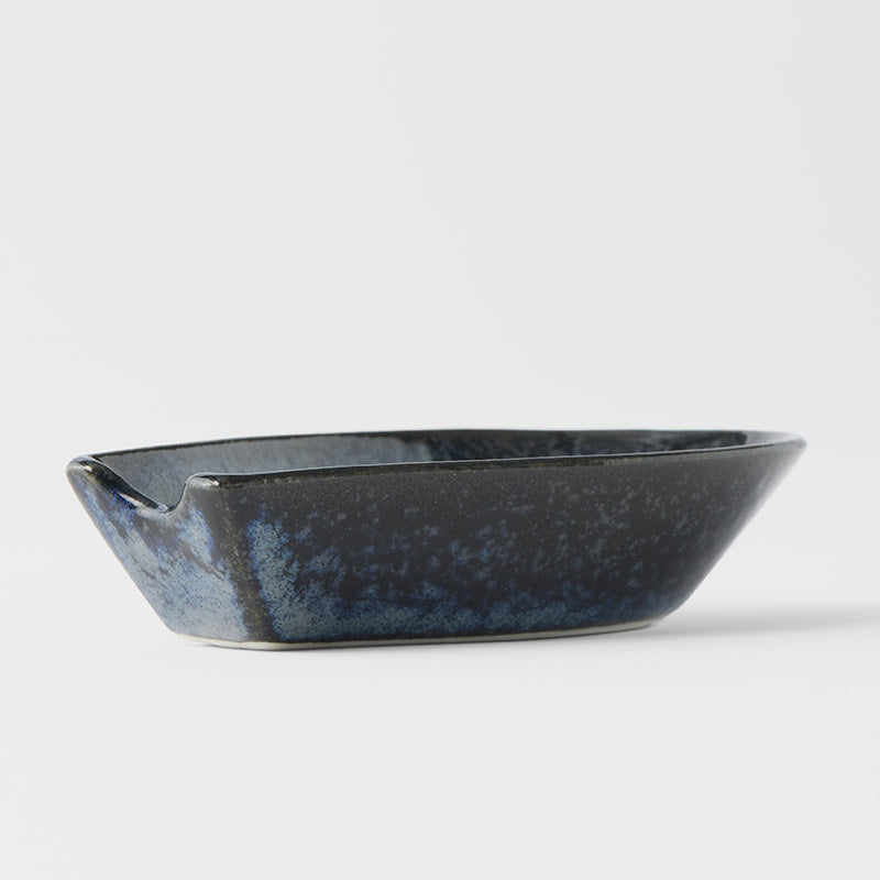 Premium Kanso Indigo Blue Glaze Small Ceramic Spoon Rest Dishwasher Microwave Safe