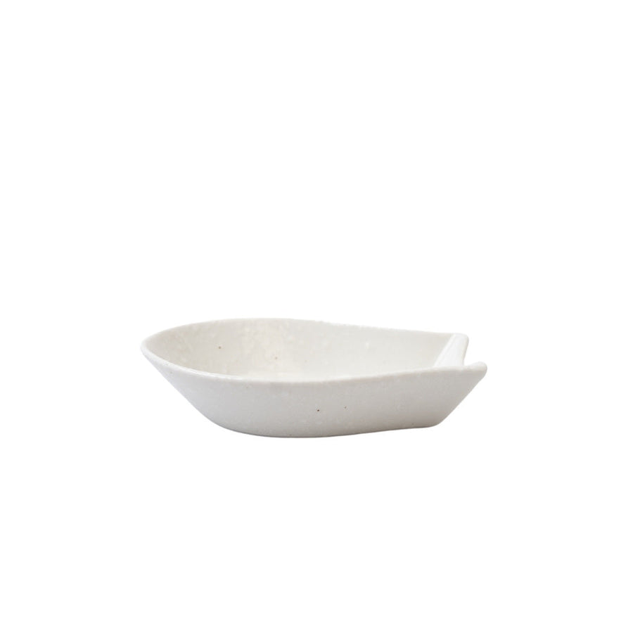 Kanso Soft White Ceramic Spoon Rest Small Utensil Holder Dishwasher Microwave Safe