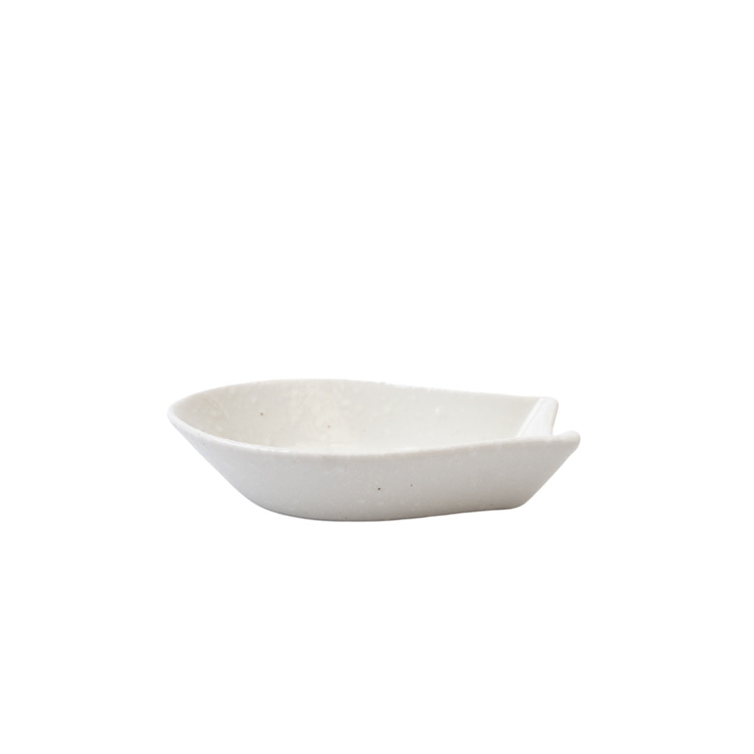 Kanso Soft White Ceramic Spoon Rest Small Utensil Holder Dishwasher Microwave Safe