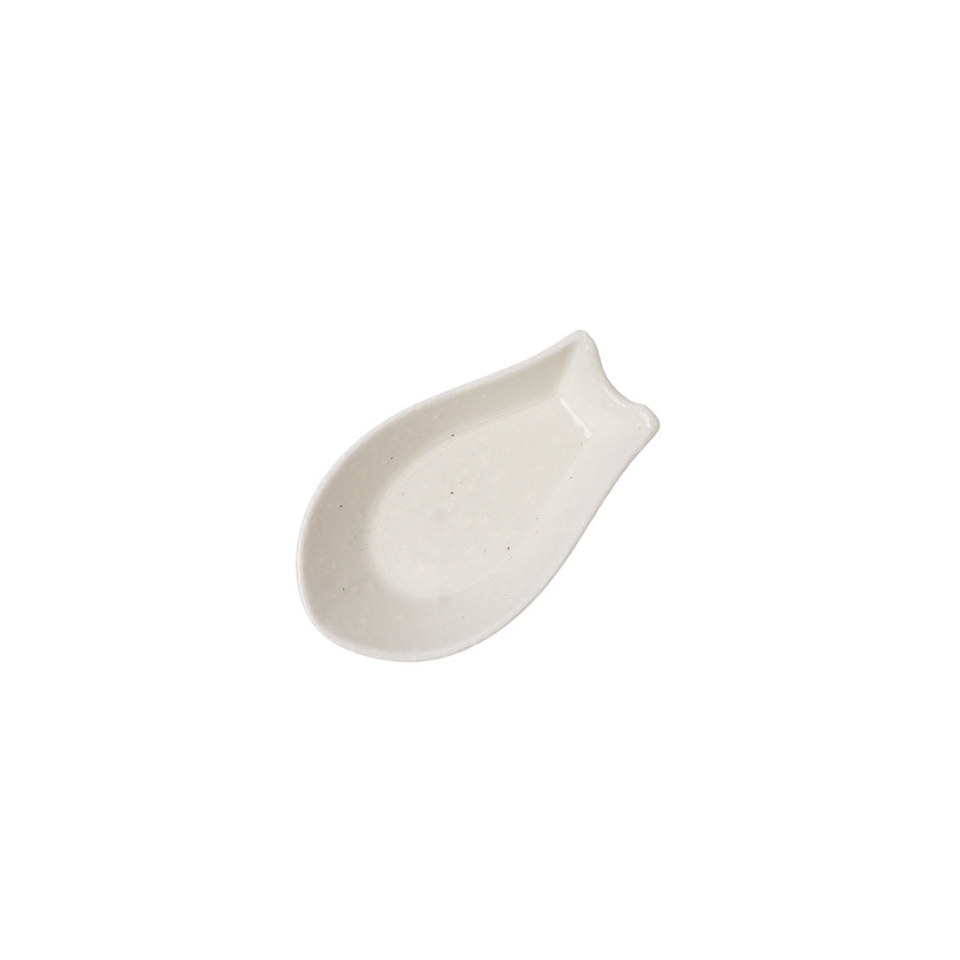 Kanso Soft White Ceramic Spoon Rest Small Utensil Holder Dishwasher Microwave Safe
