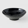 Premium Ceramic Ramen Bowl – Black Gunmetal Swirl Glaze 24.5cm, 900ml
