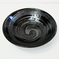 Premium Ceramic Ramen Bowl – Black Gunmetal Swirl Glaze 24.5cm, 900ml