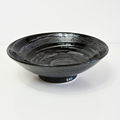 Premium Ceramic Ramen Bowl – Black Gunmetal Swirl Glaze 24.5cm, 900ml
