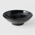Premium Ceramic Ramen Bowl – Black Gunmetal Swirl Glaze 24.5cm, 900ml