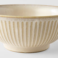 Premium Ceramic Udon Bowl – Cream Ridged Alabaster Glaze 18cm, 700ml