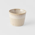 Premium Soba Cup – Beige Ridged Alabaster Glaze 175ml