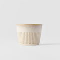 Premium Soba Cup – Beige Ridged Alabaster Glaze 175ml